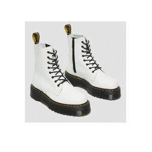 Dr. Martens chunky platform side zip white leather Jadon boots